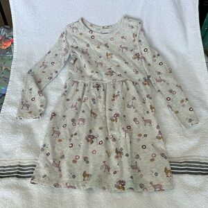 Girls 6/6X horse and deer long sleeve dress
